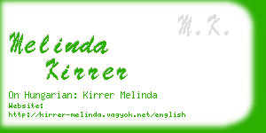 melinda kirrer business card